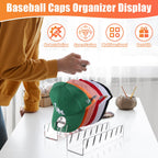Hat Organizer for Baseball Caps Hat Rack Acrylic Hat Stand 4Pack No Install Clear-4Pack