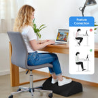 Foot Rest for Under Desk with 3 Heights, Foot Stool, Dark Grey Dark Gray