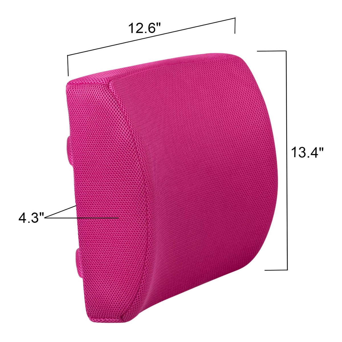 Lumbar Pillow for Chair and Car, Back Support for Office, Memory Foam Cushion with Mesh Cover - Black