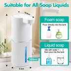 Automatic Soap Dispenser, Foaming Soap Dispenser Touchless with Continuous Dispensing, 4-Level Adjustable, Rechargeable Hand Soap Dispensers, Wall Mounted or Countertop for Bathroom & Kitchen Gold