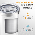 20oz Tumbler Bulk with Lid Stainless Steel Tumblers, 6 Pack