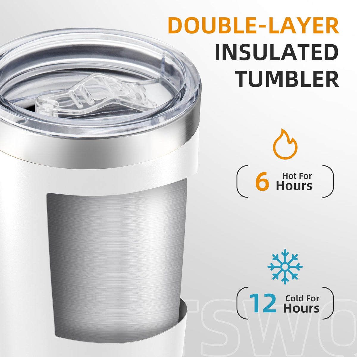 20oz Tumbler Bulk with Lid Stainless Steel Tumblers, 6 Pack