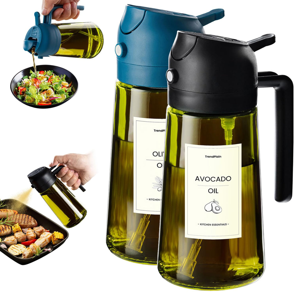 TrendPlain - Original 16oz/470ml Olive Oil Dispenser Bottle for Kitchen...