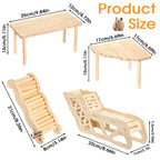 4 Pcs Hamster Platform Set, Wooden Tunnel Ladder Hideout Play House for Pet