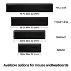 HyperX Wrist Rest - Full Sized - Cooling Gel - Memory Foam - Anti-Slip - Ergonomic - Keyboard Accessory, Black Full Size