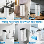 Automatic Liquid Soap Dispenser Touchless, Hands Free for Bathroom Kitchen White