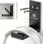 Foldable Aluminum Headphone Stand and Desk Mount Hook