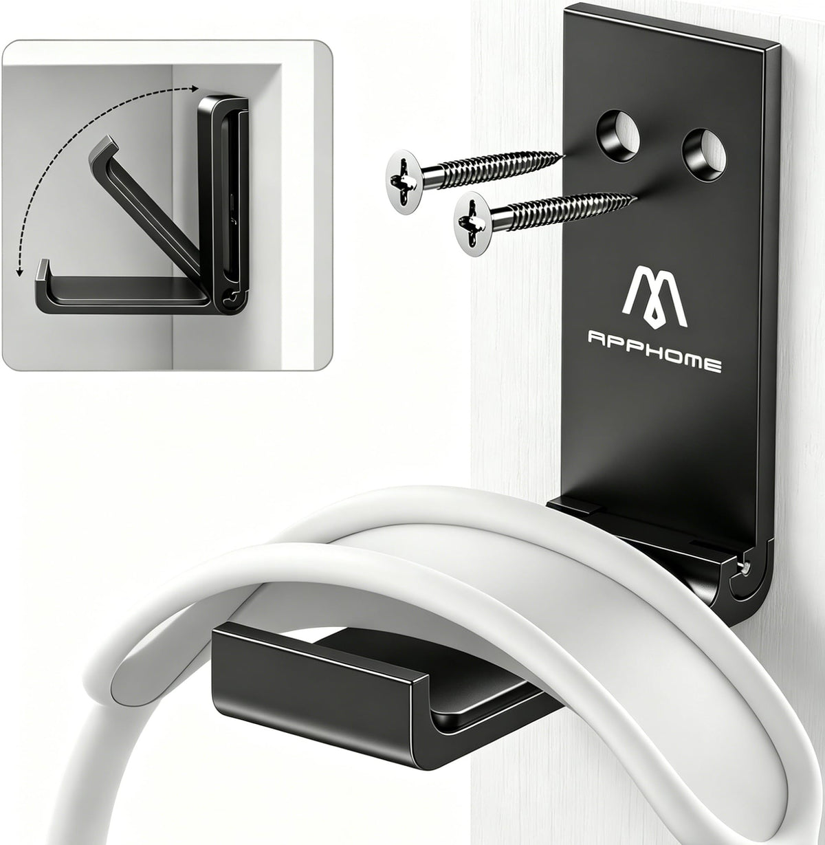 Foldable Aluminum Headphone Stand and Desk Mount Hook