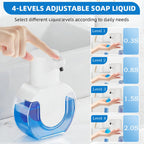 Automatic Soap Dispenser Touchless,Rechargeable Foaming Soap Dispenser,15oz/420ml Smart Hand Soap Dispensers,4-Level Adjustable,Wall Mount for Bathroom Kitchen Dish Soap,Hands-Free (Black) Black Foam