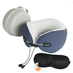 Travel Neck Pillow, Memory Foam Airplane Pillow for Long Flights Blue