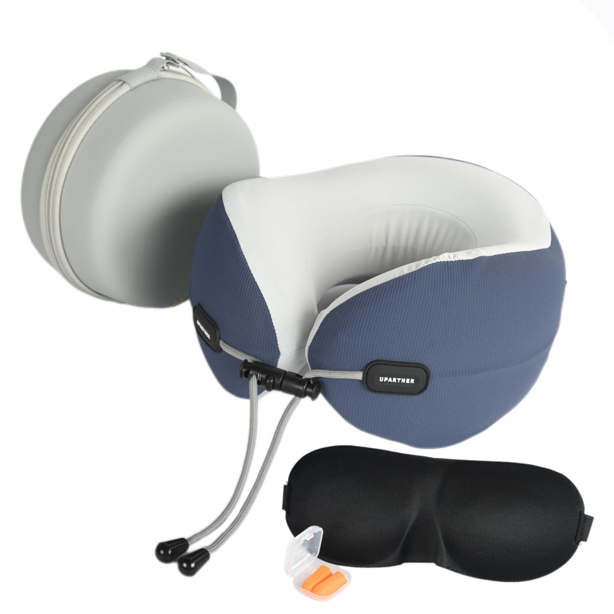 Travel Neck Pillow, Memory Foam Airplane Pillow for Long Flights Blue