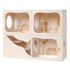 Wooden Hamster Hideout House, Small‑Pet Habitat Tunnel, Living Room