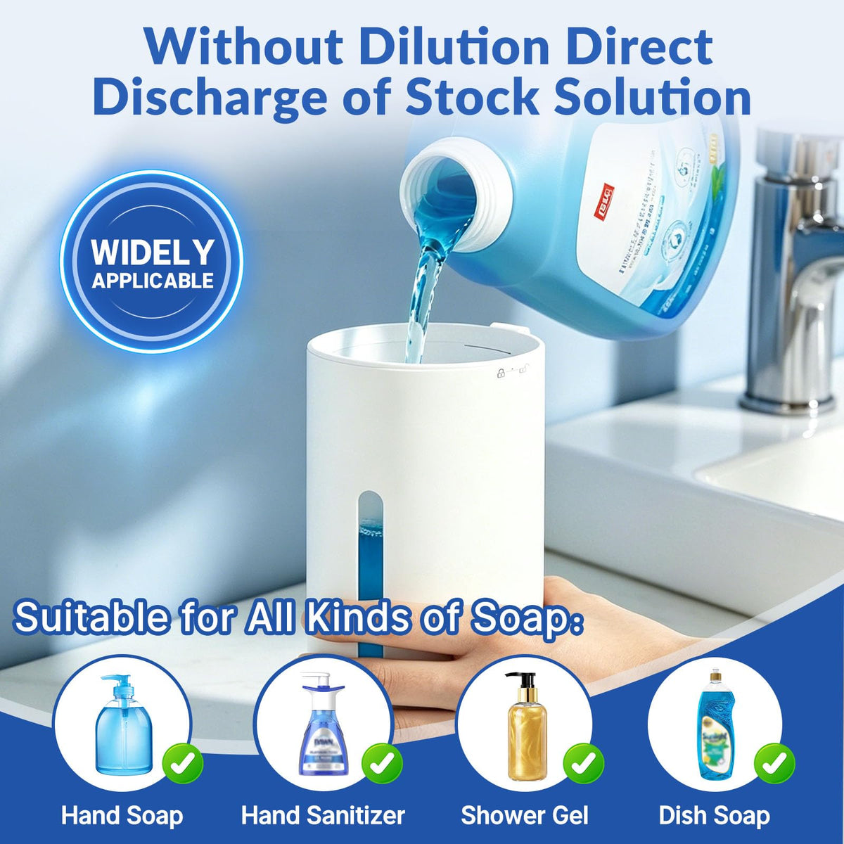 Automatic Liquid Soap Dispenser Touchless,6-Level Adjustable,USB Rechargeable Smart Soap Dispenser,16.9oz/500mL Compatible with Thick Thin Dish/Hand Soap for Bathroom Accessories Kitchen Sink-White White Gel