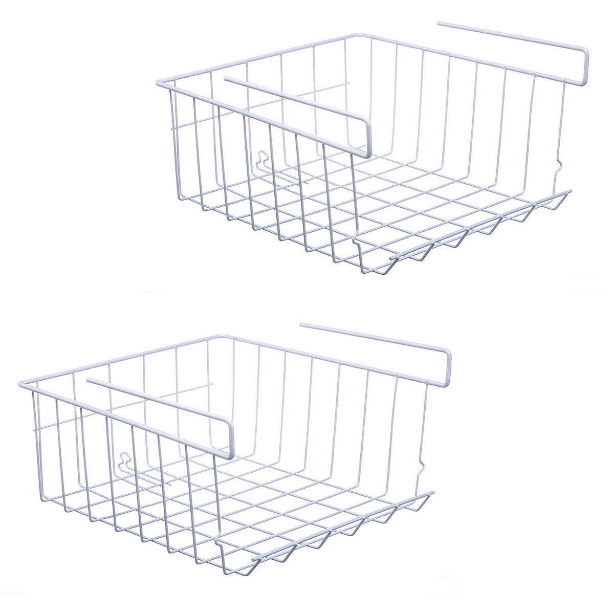 Under Shelf Storage Basket, 2-Pack, White