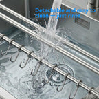 Stainless Steel Kitchen Utensil Holder with Hooks & Paper Towel Rack – Wall Mounted Organizer for Knives, Spoons,Spatula&Towels (19.658 inches+10 Hooks) 19.658 inches+10 Hooks