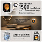 Automatic Soap Dispenser Touchless, Wall Mount, Rechargeable, Mood Lighting Black