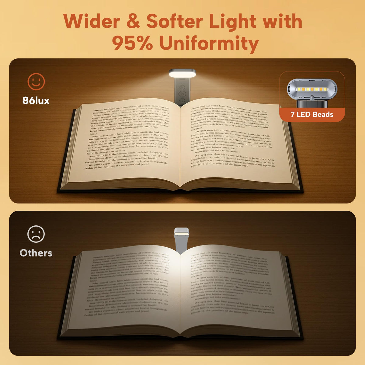 86lux Book Light, Reading Light for Book in Bed, USB Rechargeable LED Night Light with 3 Colors & Limitless Dimming, Aluminum Alloy Bookmark Light for Book Lovers,Technology Black