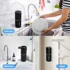 2 Pack Automatic Foaming Soap Dispenser,Touchless Foam Soap Dispenser,12.8oz Rechargeable Wall Mounted Smart for Bathroom and Kitchen Dish Soap,Easy for Toddlers(Black) Black