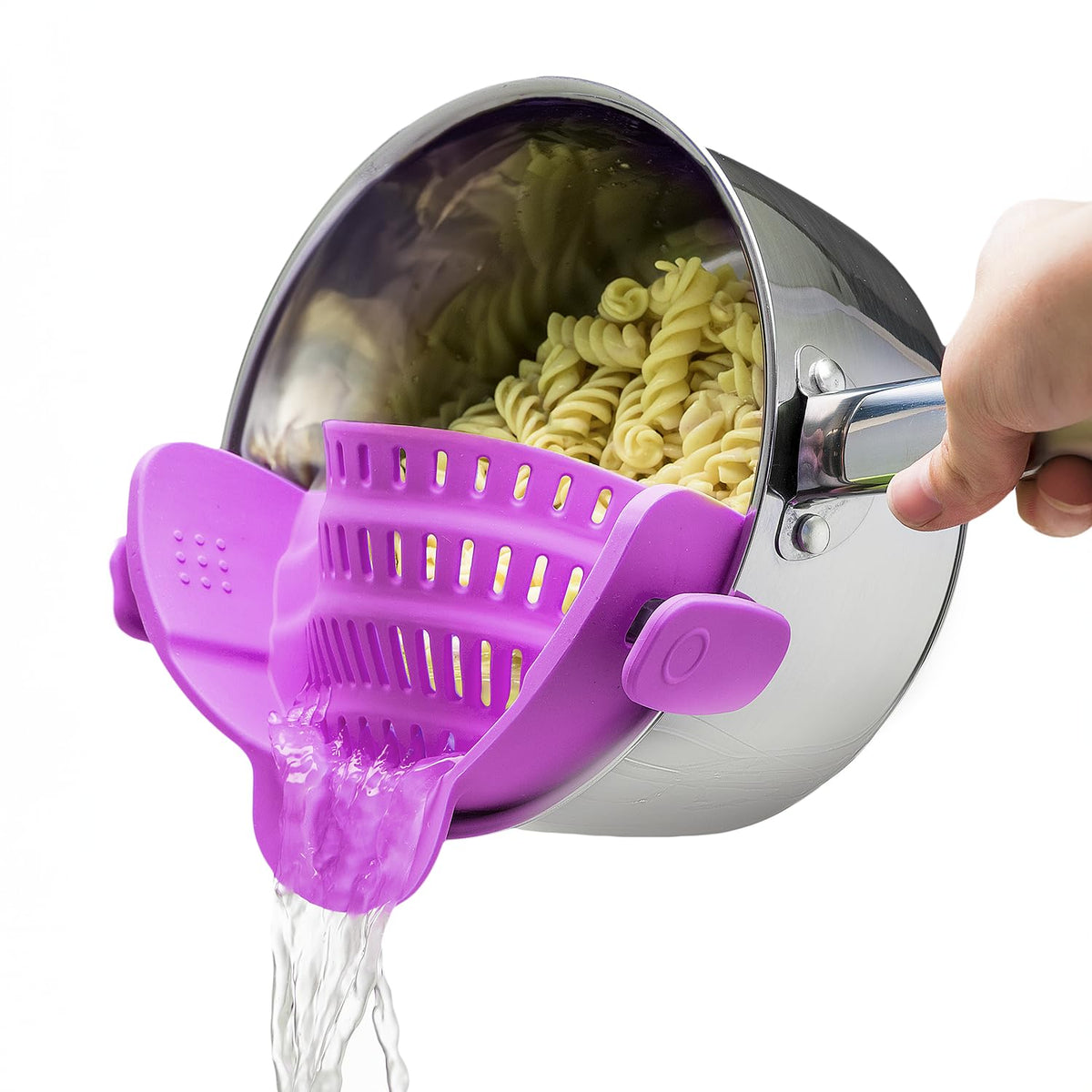 Kitchen Gizmo Snap N' Strain - Silicone Clip-On Strainer for Pots, Pans, and...