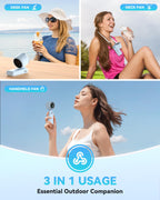 PlayHot Portable Handheld Turbo Fan, Travel Essentials, Gifts for Women/Men Blue