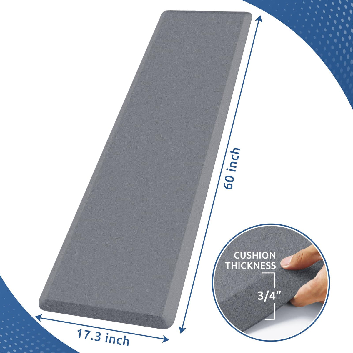 Kitchen Mat Cushioned Anti Fatigue Rug Standing and Comfort Floor Mats Chocolate 39"L x 17.3"W x 0.5"Th