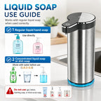 Automatic Foaming Soap Dispenser(IPX5 Waterproof, 12oz/350ml St-01 Foam Gray