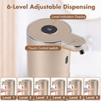 Automatic Soap Dispenser, Hand Soap Dispenser 12.8oz/380ml Smart Rechargeable, Liquid Touchless Soap Dispensers with 6-Level, Wall Mounted or Countertop Dish Soap Dispensing for Bathroom & Kitchen Black