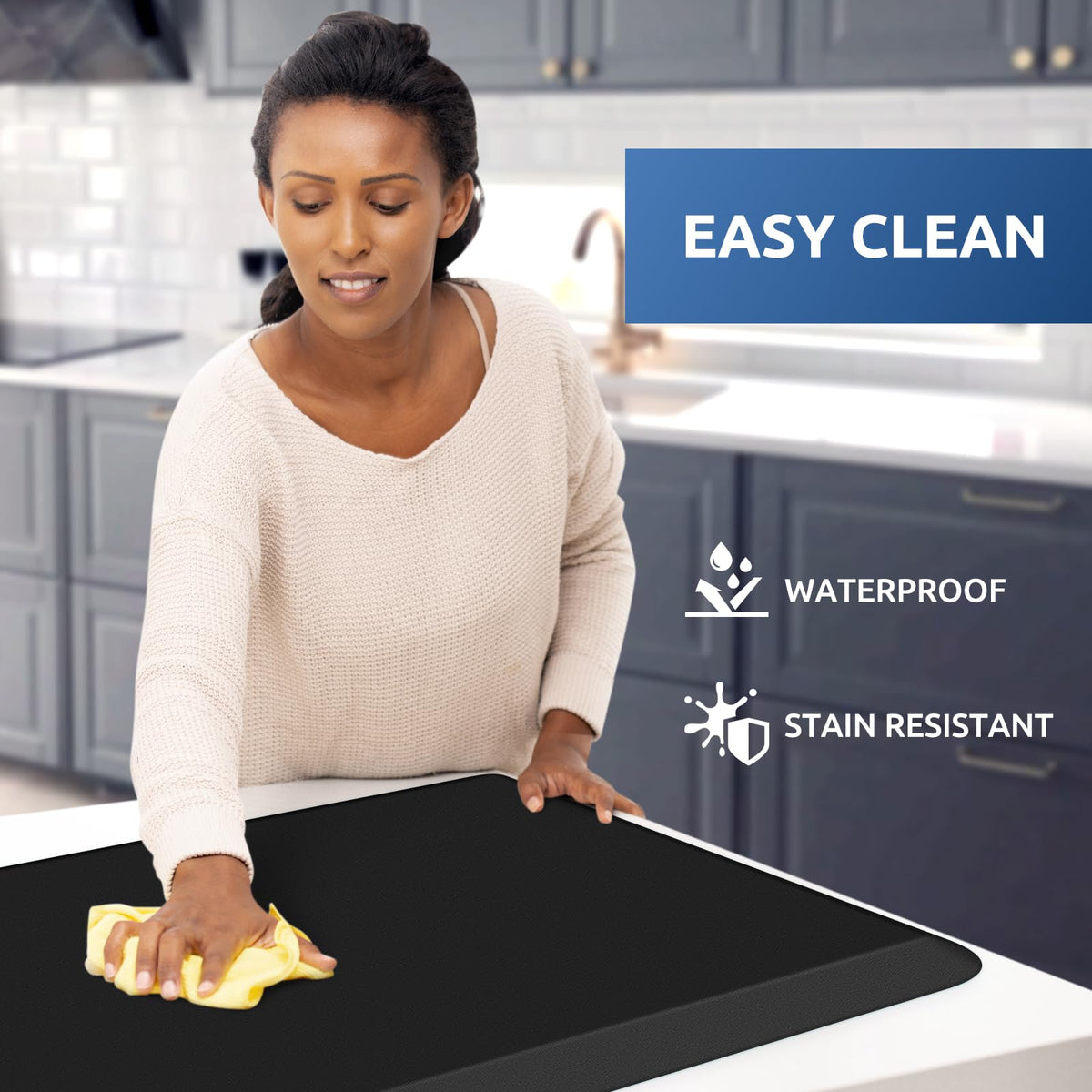 Kitchen Mat Cushioned Anti Fatigue Rug Standing and Comfort Floor Mats Chocolate 39"L x 17.3"W x 0.5"Th