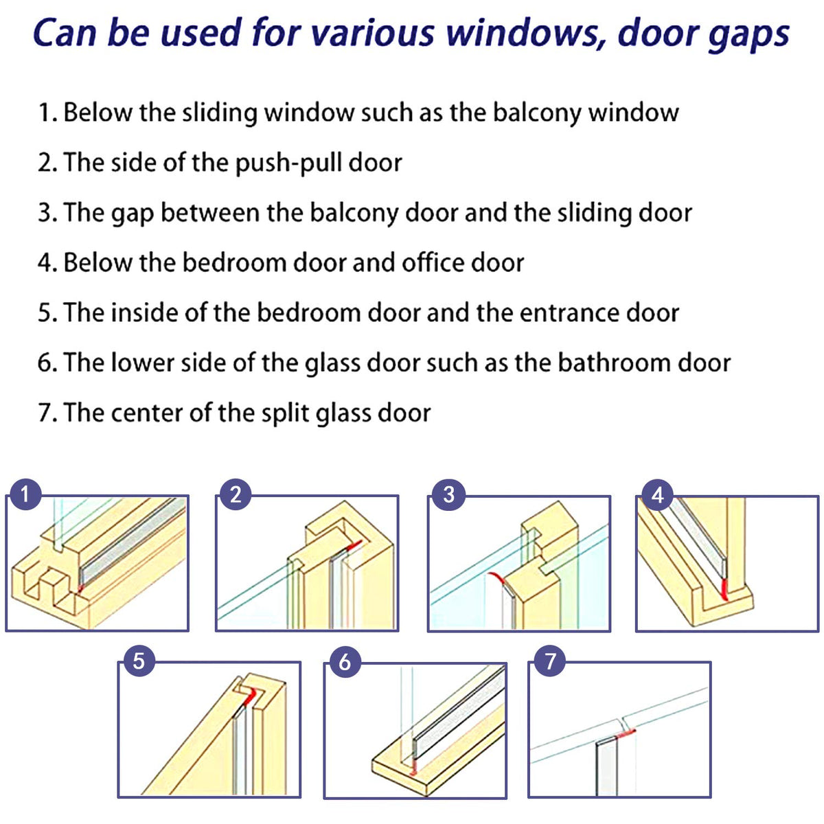 TAROSE Weather Stripping Door Seal, 33 Feet Long Transparent (Width 25mm)