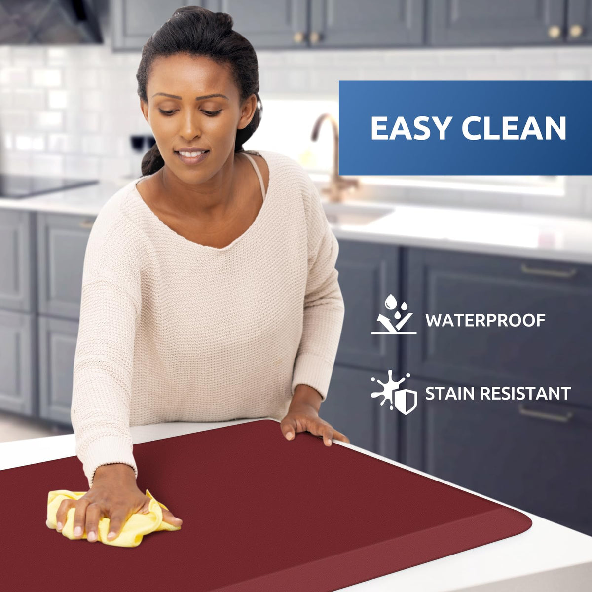Kitchen Mat Cushioned Anti Fatigue Rug Standing and Comfort Floor Mats Chocolate 39"L x 17.3"W x 0.5"Th