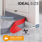 Grotheory 2 Pack Door Draft Stopper, Door Sweep, Weather Stripping Seal Black