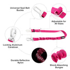 Dog Seat Belt for Car, Car Harness with Locking Aluminum Hook Purple