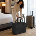Foldable Travel Duffle Bag with Trolley Sleeve 40L Travel Bag Black