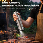 Electric Salt and Pepper Grinder Set, Battery Automatic Salt and Pepper Shaker with Adjustable Coarseness, Large Capacity Pepper Mill with LED White Elephant Gifts(Battery-Stainless Steel) Battery-Stainless Steel 2-Pack