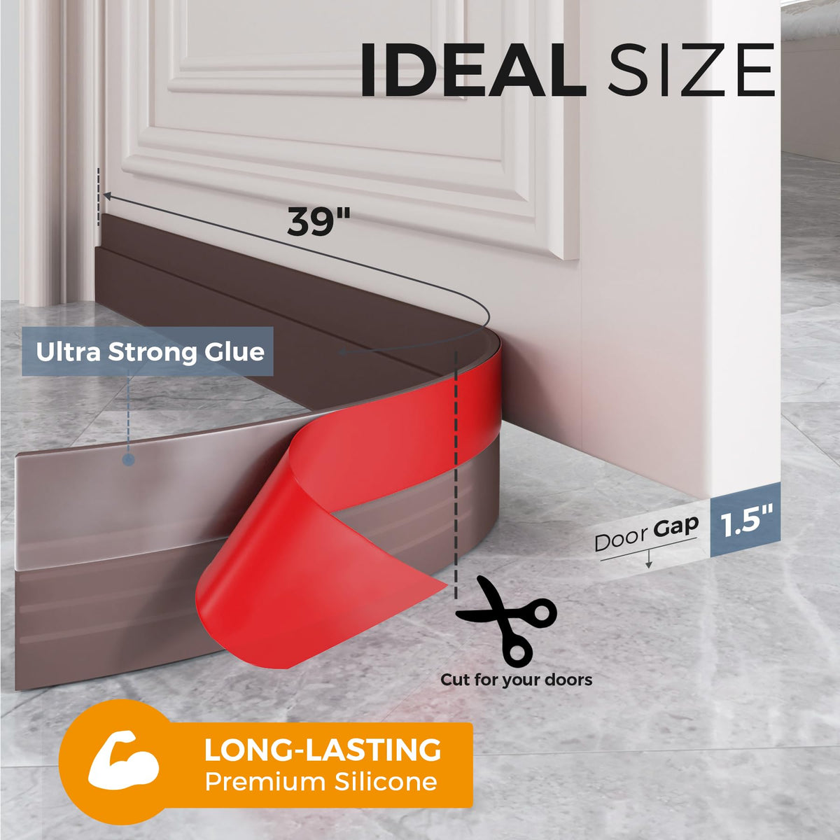 Door Draft Stopper and Weather Stripping Seal for Interior Doors