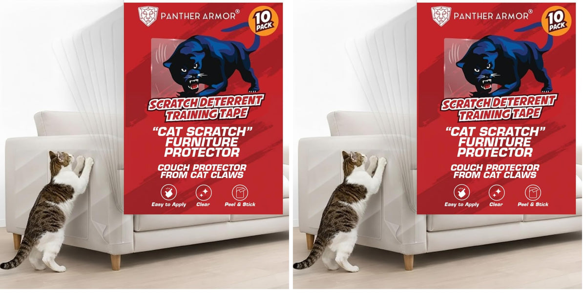 Panther Armor Cat Scratch Furniture Protector, 12 Double-Sided Tape Sheets