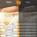 Gritin 14.7inch Under Cabinet Lighting Rechargeable 2 Pack Silver 14.7 inch