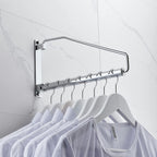 NEWRAIN Folding Wall Mounted Clothes Hanger Rack Clothes Hook Solid Brass with Swing Arm Holder Clothing Hanging System Closet Storage Organizer Heavy Duty Drying Rack Wall Mount,Brushed Gold Triangle Brushed Gold