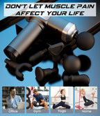 Deep Tissue Massage Gun, Portable Percussion Muscle Massager with 30 Speeds & 6 Attachments, Handheld Electric Back & Neck Massager for Pain Relief