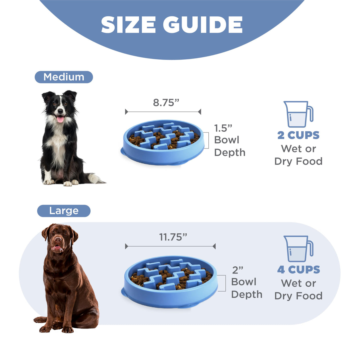 Outward Hound Fun Feeder Slo Bowl – Large 4‑Cup Capacity, Slow Feeding,...