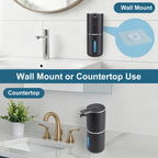 Automatic Soap Dispenser, Hand Soap Dispenser 12.8oz/380ml Smart Rechargeable, Liquid Touchless Soap Dispensers with 6-Level, Wall Mounted or Countertop Dish Soap Dispensing for Bathroom & Kitchen Black