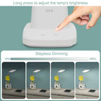 10W Wireless Charging LED Desk Lamp with Clock, Light Black