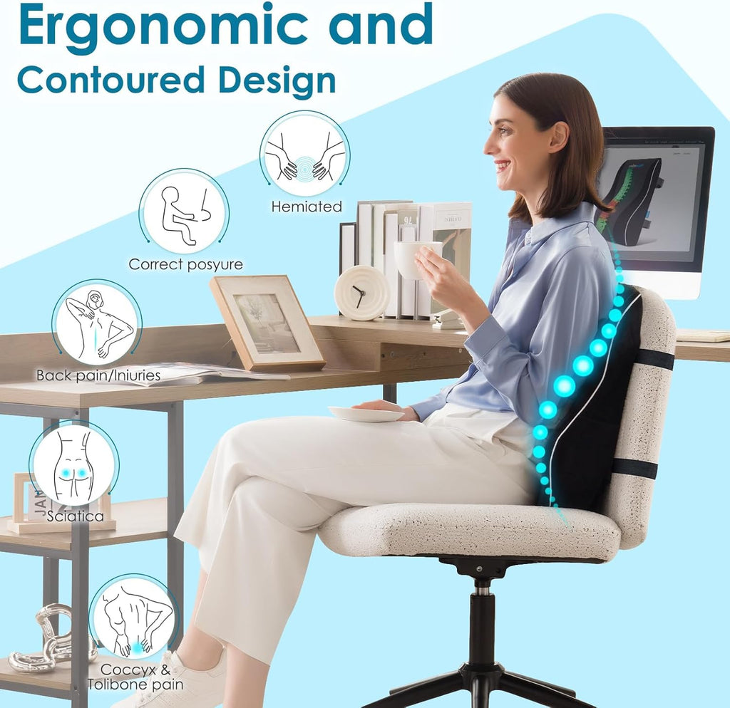 Niceeday Lumbar Support Pillow for Office Chair Car Back Pillow,...