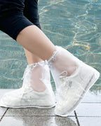 Waterproof Shoe Covers, Rain Shoe Covers, Transparent Reusable Non Slip Shoe Cover for Outdoor Women and Men Large Transprent