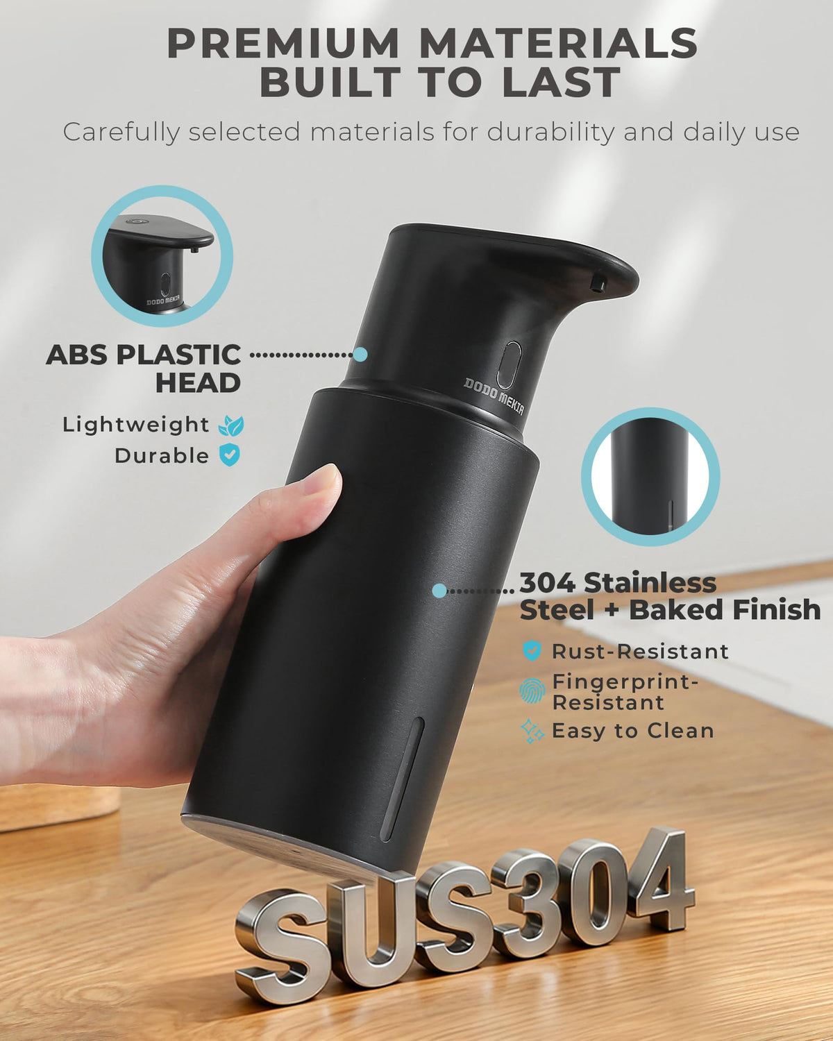Automatic Liquid Soap Dispenser, Touchless, Rechargeable Stainless Steel