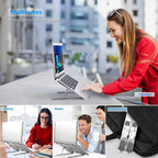 Leeboom Laptop Stand for Desk, Adjustable Foldable Aluminum Riser, Silver