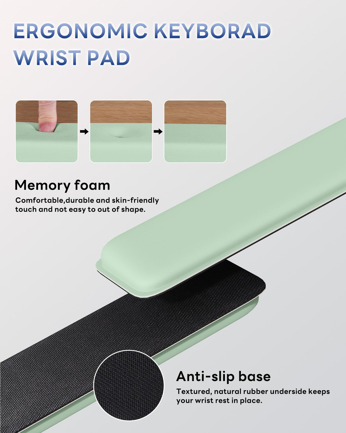 Laborio Computer Keyboard Wrist Rest, Keyboard Riser Stand for Desktop Purple Keyboard Stand With Wrist Rest