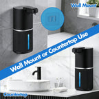 Automatic Soap Dispenser, Foaming Soap Dispenser Touchless with Continuous Dispensing, 4-Level Adjustable, Rechargeable Hand Soap Dispensers, Wall Mounted or Countertop for Bathroom & Kitchen Gold