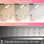 10W Wireless Charging LED Desk Lamp with Clock, Light Black