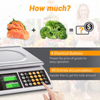 Price Computing Scale 66lb Digital Commercial Produce Scale Stainless Steel Scale Pan-Large Size